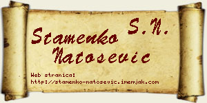 Stamenko Natošević vizit kartica